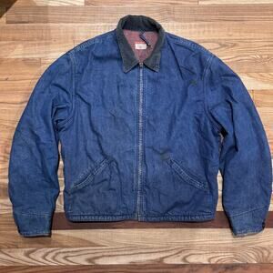 Vintage 1950s Big Mac JCPenney Workwear Denim Jacket Men's L Blanket Lined